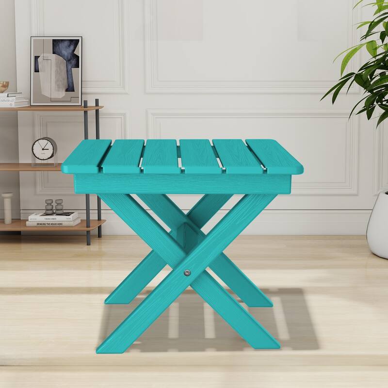 Outdoor Patio HDPE Foldable Side Table, Waterproof & Weather Resistant