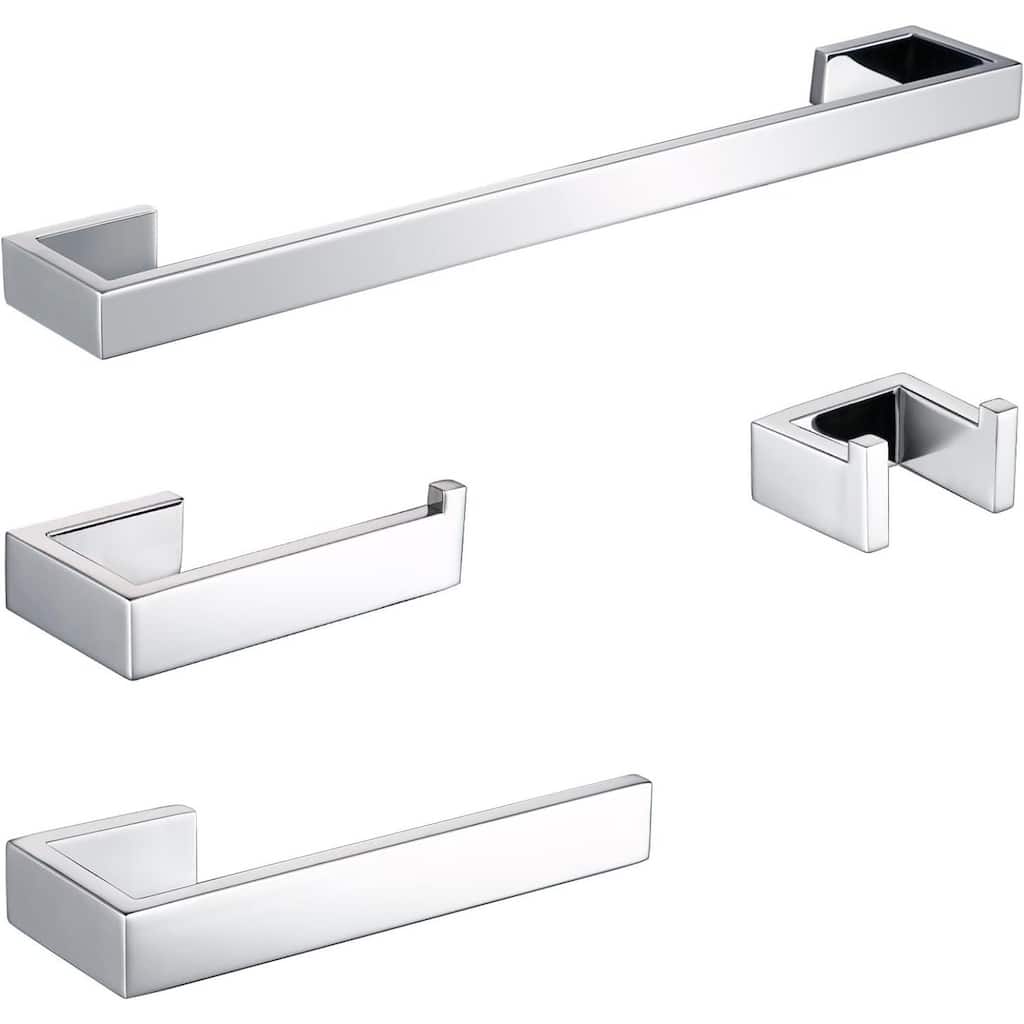 304 Stainless Steel Bathroom Hardware Set 4 Piece, Bath Towel Rack, Wall Mounted Towel Bar Rack Set.