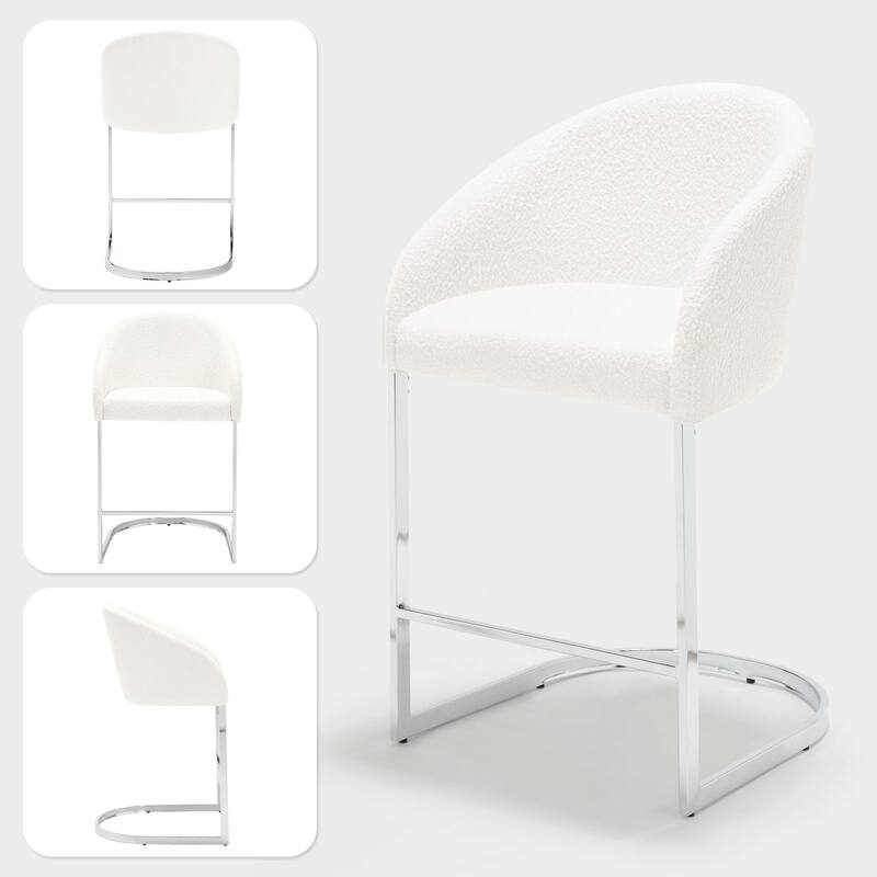 26" Fabric Upholstered Counter Height Bar Stools with Arms - 37" H x 22.4" W x 22" D