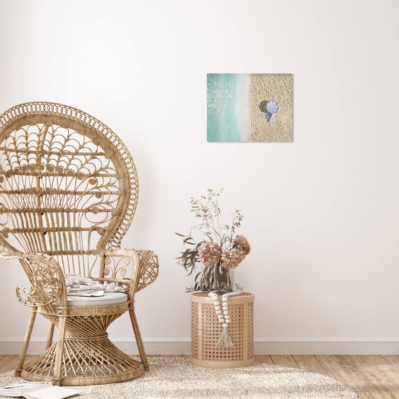 Wynwood Studio Fashion and Glam The beach all for Me Blue and Light Brown Glam Wall Art Canvas Print - 20 x 24