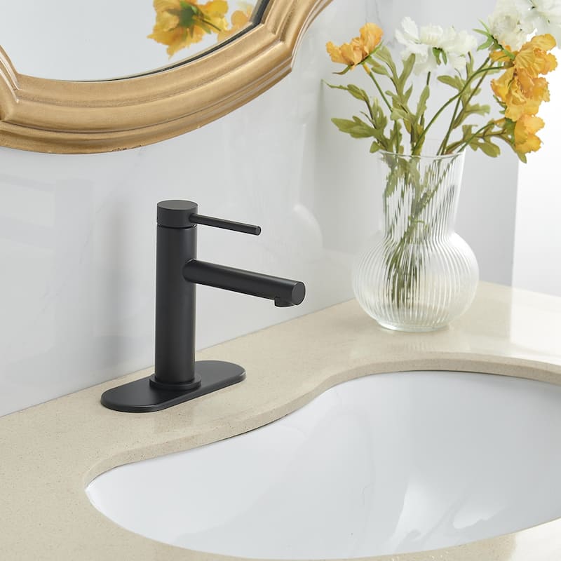 Single-Hole Widespread Bathroom Faucet with Deck Plate