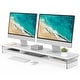 preview thumbnail 30 of 33, Fenge Acrylic Monitor Stand Riser, 42.5 Inches Dual Monitor Stand White