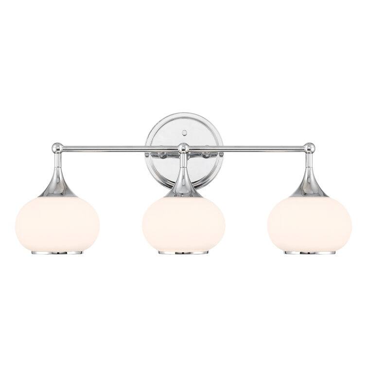 Acroma Aged Brass/Polished Chrome Finish Modern Globe Vanity Light