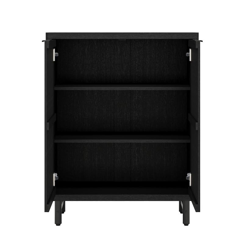 Wooden Bathroom Floor Cabinet, Adjustable Shelves Large Storage Sideboard Accent Cabinet for Bathroom Kitchen Living Room