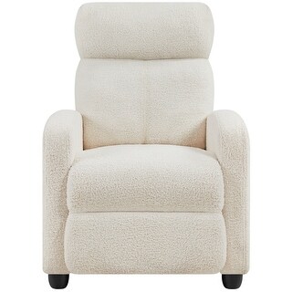 Yaheetech Upholstered Boucle Recliner Sofa Adjustable Reclining Chair ...