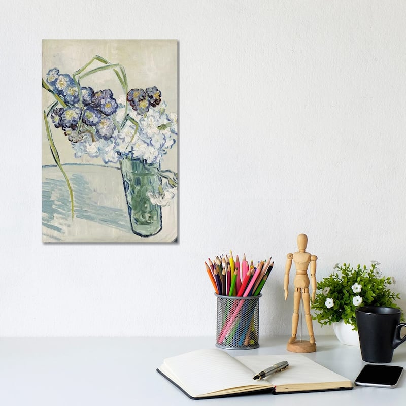 iCanvas "Still Life, Vase of Carnations, June 1890 " by Vincent van Gogh Canvas Print - 12x8x0.75
