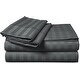 preview thumbnail 6 of 20, Luxury 500 Thread Count Egyptian Cotton Solid or Striped Sheet Set California King - Dark Slate (Damask Stripe)