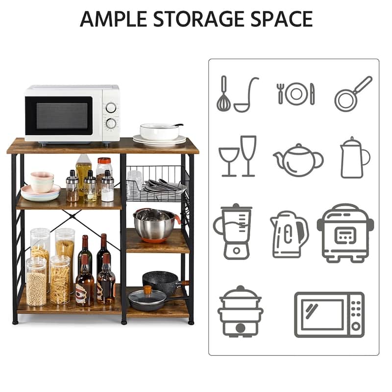 Yaheetech Metal Frame Baker's Rack Kitchen Island Storage Shelf