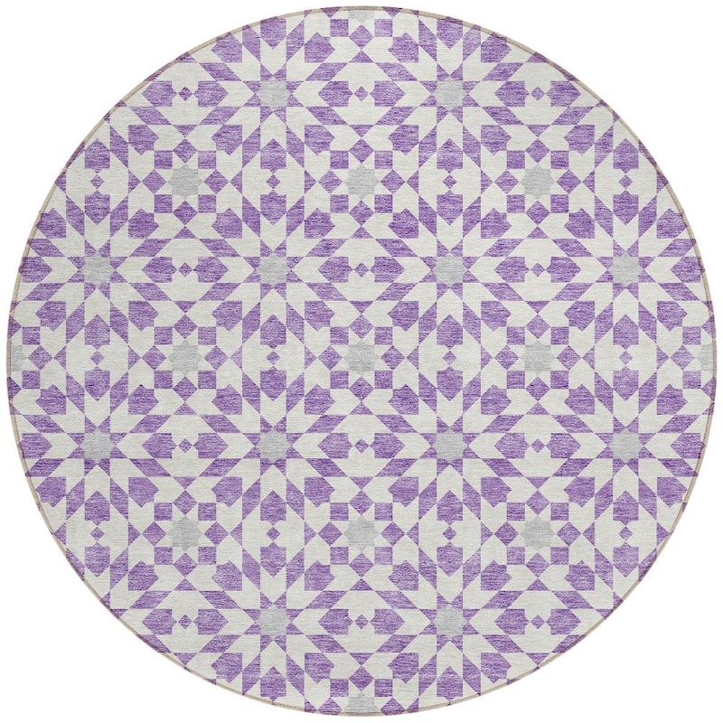 HomeRoots Floral Medallion Transitional Rectangle Outdoor Rug