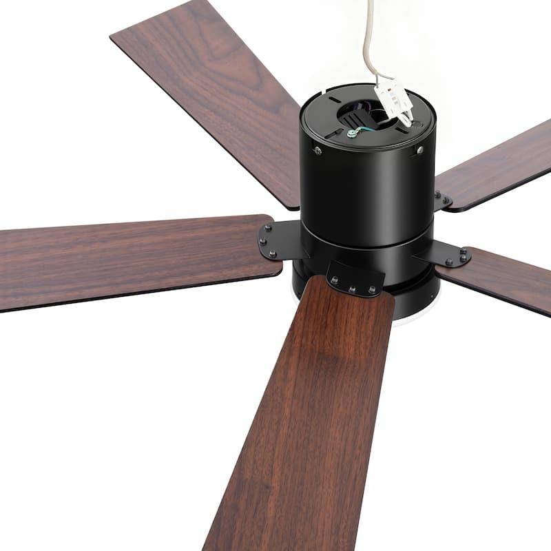 2 Set 42-inch Integrated LED Ceiling Fan with Light and Remote(5 Reversible Blades)