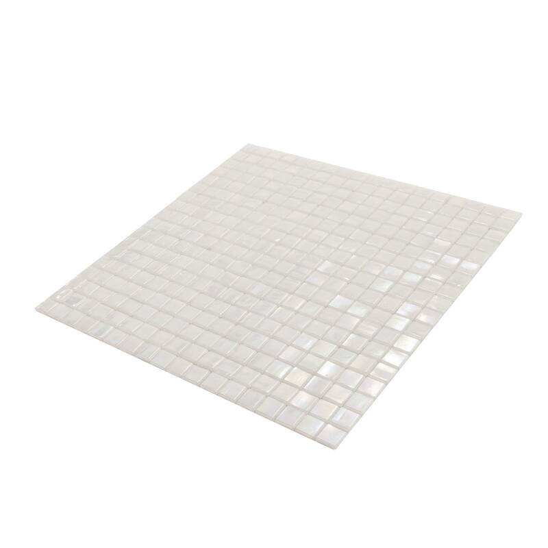 Apollo tile 12" x 12" Skosh Glossy Dark Bone White Glass Tile (18.69 sq ft/case) - 20 Pack