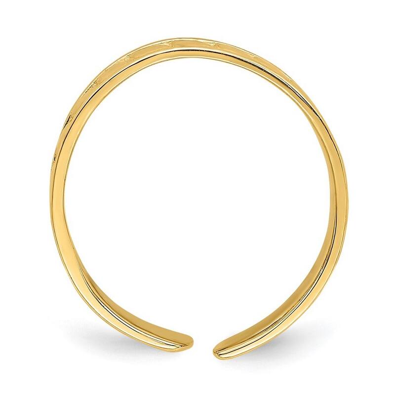 Curata 14 karat Yellow Gold Adjustable Leaf Engraved Design Toe Ring