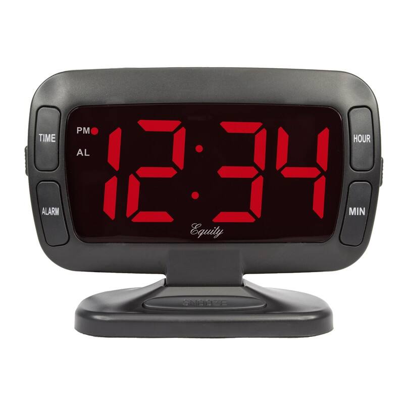 Equity by La Crosse Large 1.8 In. Tilt LED Alarm Clock On Sale Bed