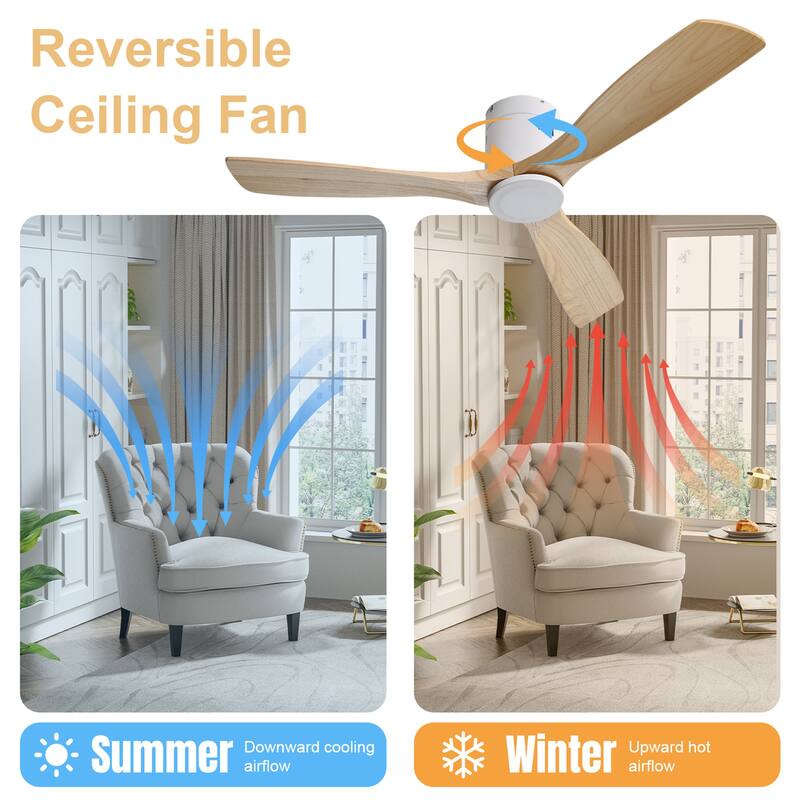 52 Inch Smart Remote Control Ceiling Fan with DC Motor