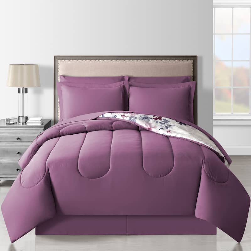 Lanwood Home Monica Reversible 8-Piece Bed-In-A-Bag Comforter Set