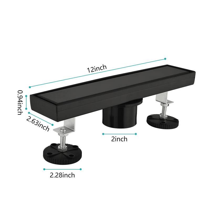 Stainless Steel Linear Shower Drain Matte Black