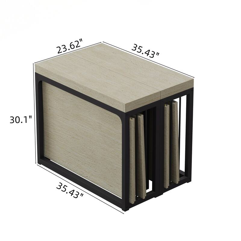 23.62" - 118" Stretching Length, Modern Extendable Dining Table,Seats 2-10 People,,Space-Saving Wood Dining Table for Kitchen