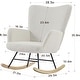 preview thumbnail 14 of 26, Javlergo Teddy Fabric Rocking Chair, Upholstered Nursery Glider Rocker with High Backrest & Side Pocket