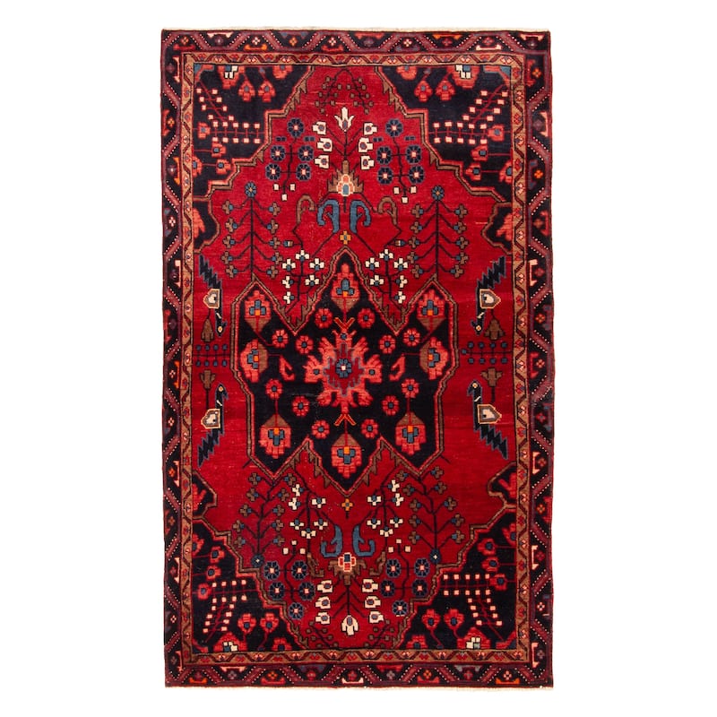 ECARPETGALLERY Hand-knotted Andelz Dark Red Wool Rug - 4'0 x 6'9
