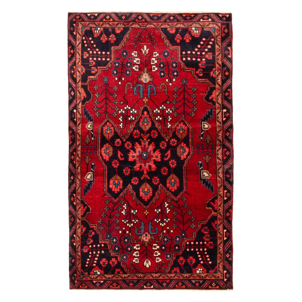 ECARPETGALLERY Hand-knotted Andelz Dark Red Wool Rug - 4'0 x 6'9