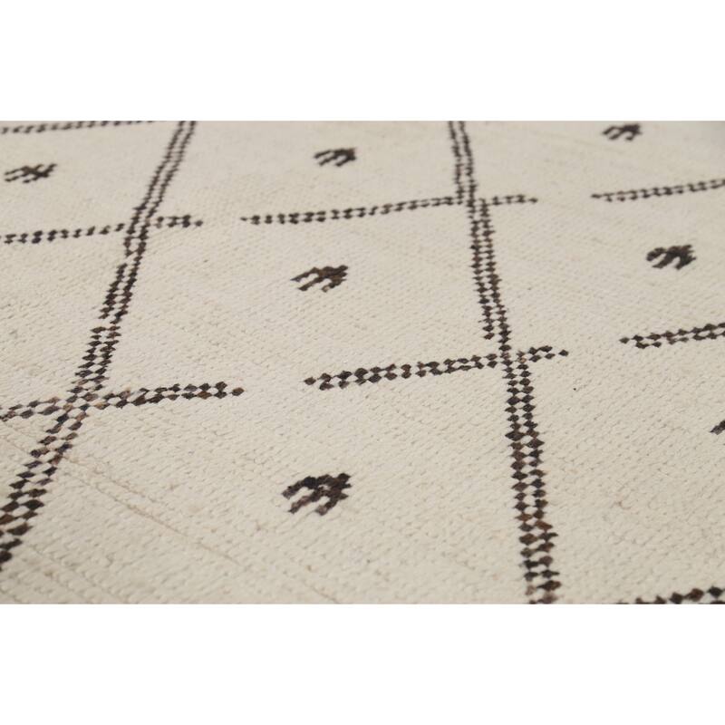 Trellis Moroccan Oriental Area Rug Hand-Knotted Wool Carpet - 5'0"x 8'8"