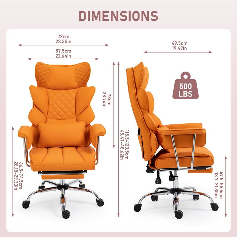 8-Point Massage Gaming Chair, Ergonomic Office Chair, Adjustable Backrest 90-135, Adjustable Armrests
