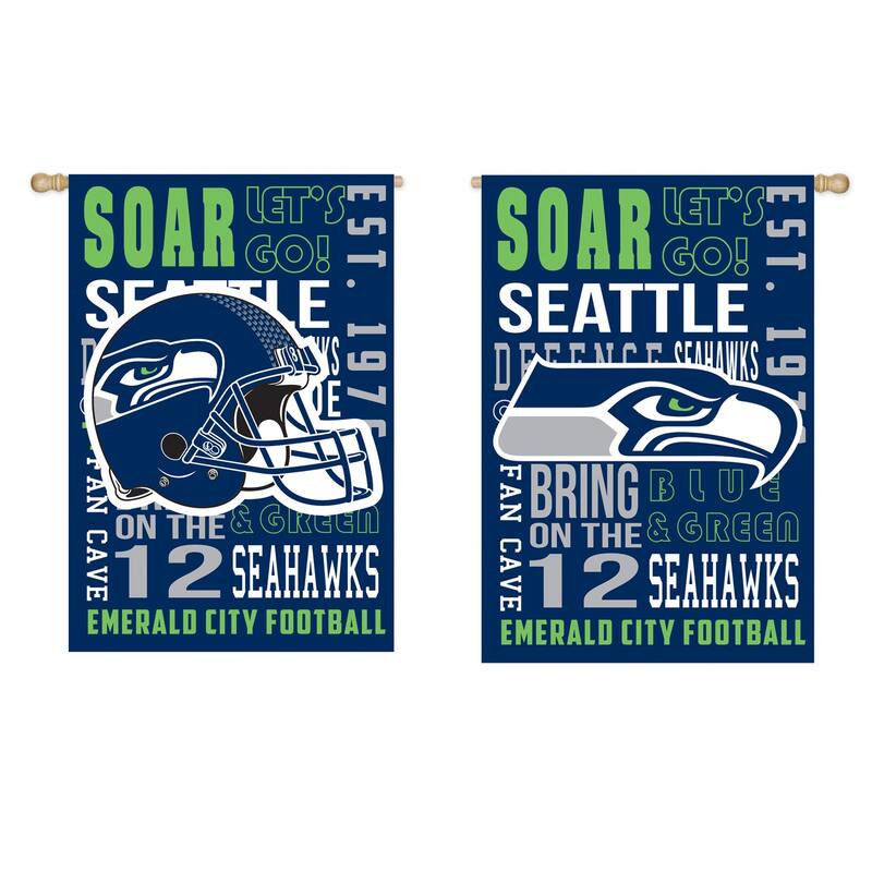 Embossed Suede Flag, Garden Size, Seattle Seahawks