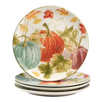 Certified International Autumn Harvest 11-inch Dinner Plates, Set of 4 - 11" Dia x 1"