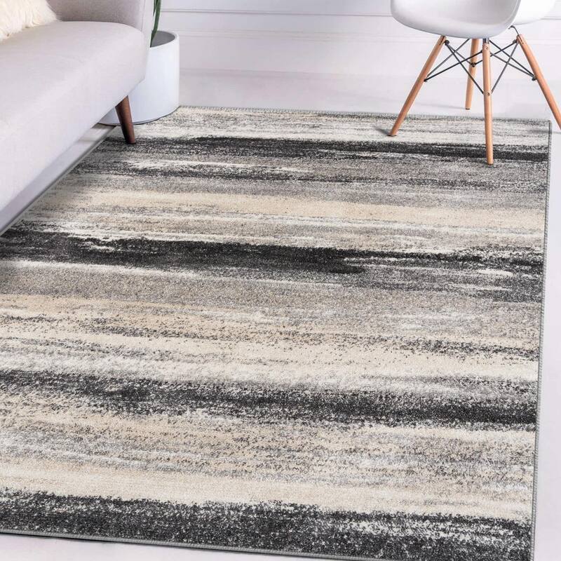 Luxe Weavers Modern Abstract Stripe Area Rug - 2' x 7' - Gray