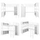 preview thumbnail 9 of 18, Full Size Metal Loft Bed with Wardrobe and L-shaped Desk and Shelves