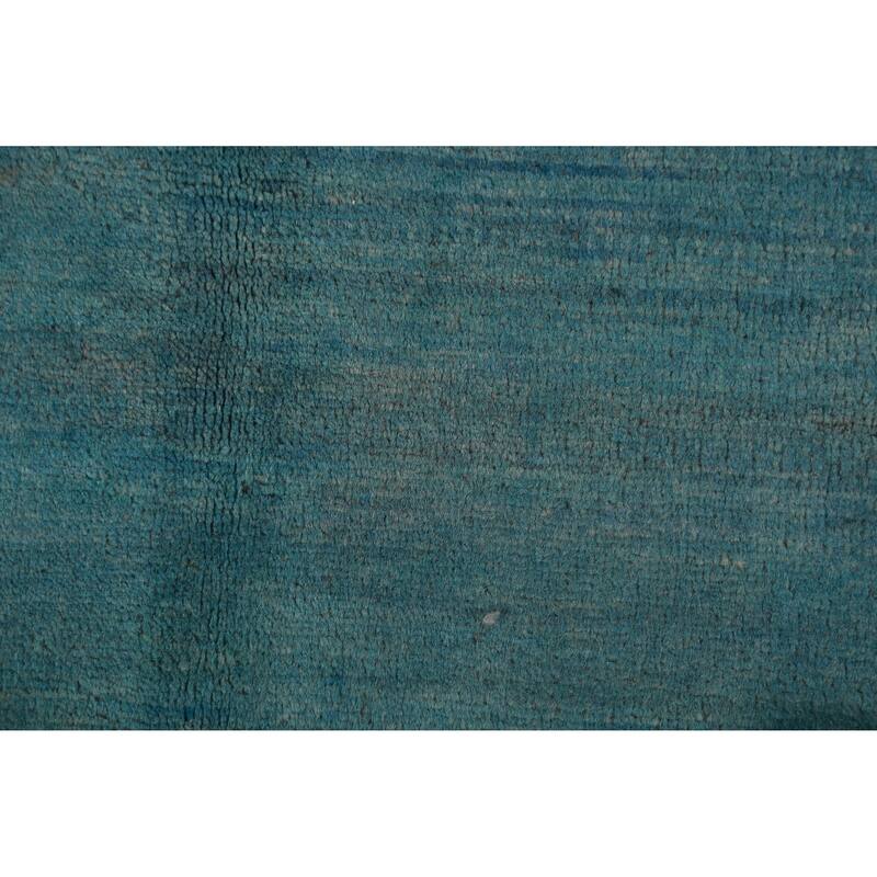 Blue Gabbeh Oriental Accent Rug Hand-Knotted Wool Carpet - 2'8" x 4'0"