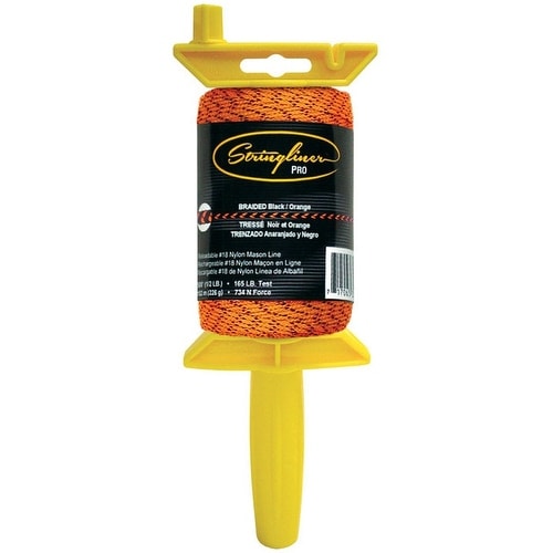 Stringliner 25491 Braided Mason Line and Pro Reel, 500', Black/Orange