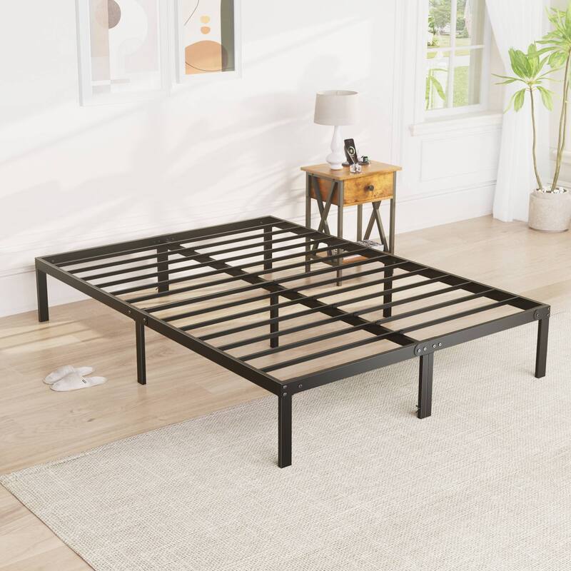 Black Metal Platform Bed Frame