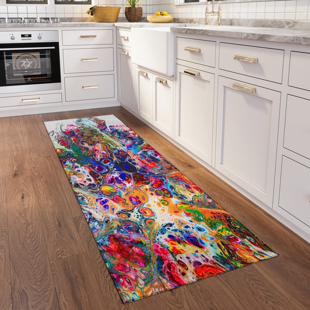 Addison Indoor/ Outdoor Karina Abstract Washable Area Rug