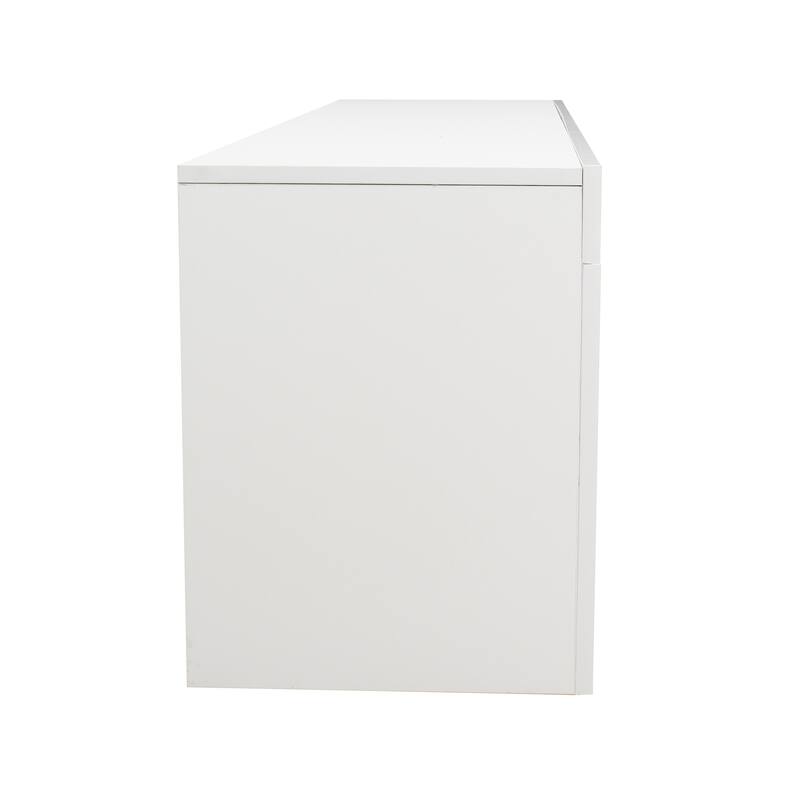 62.99" TV Stand with LED Lights, Two Drawers and Open Shelves for TVs Up to 60"