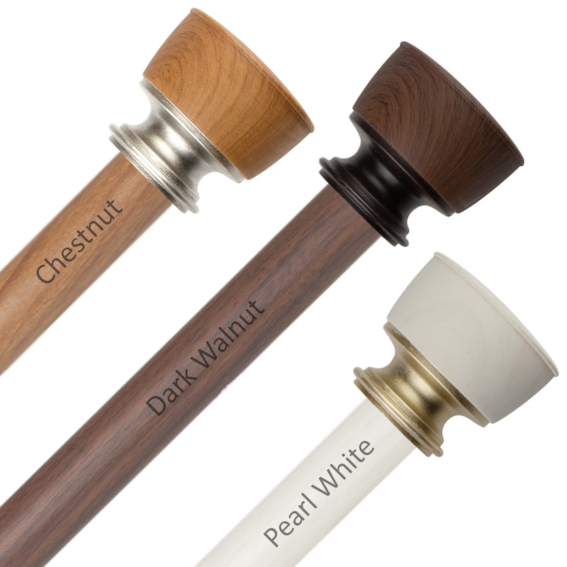 InStyleDesign Agata 1 inch Faux Wood Curtain Rod