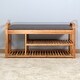 preview thumbnail 1 of 4, Living Room Bamboo Storage Bench,Entryway 3 Shelves Bench with Storage Natural
