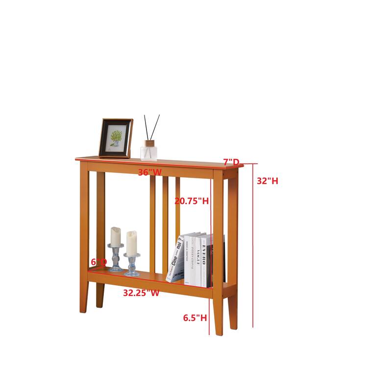 Balfour Collection Wood Modern Console Table with Shelves 36"