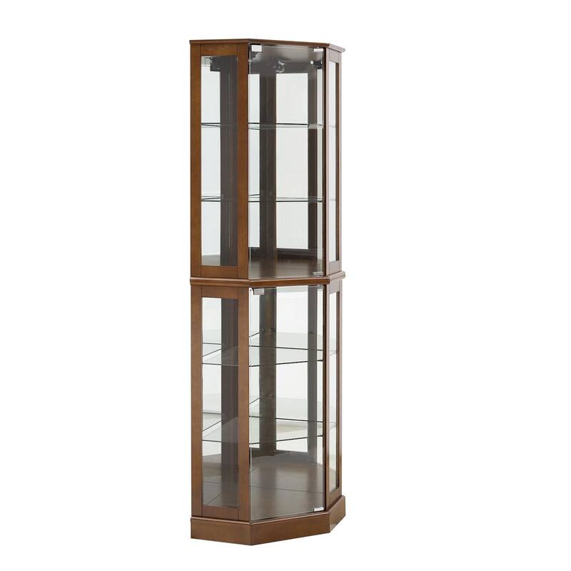 26 in. Width Display Cabinet Lighted Corner China Cabinet