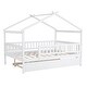 preview thumbnail 6 of 10, Full Size Wooden House-Shaped Platform Bed with Twin Trundle, Spacious Storage, and Solid Pine Wood Construction