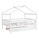 preview thumbnail 40 of 64, Pine Wood House Platform Bed with Trundle, Headboards - Creativity House Shape, Sturdy Build