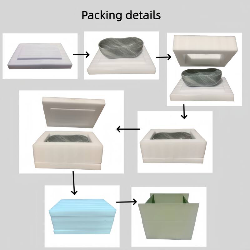 Roomfitters Marble Bathroom Vessel Sink, Natural Stone Countertop Wash Basin, Polished Oval Vanity Sink