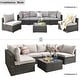 preview thumbnail 47 of 45, OVIOS 7-Piece Low Profile Deep Seat Wicker Outdoor Patio Furniture Set