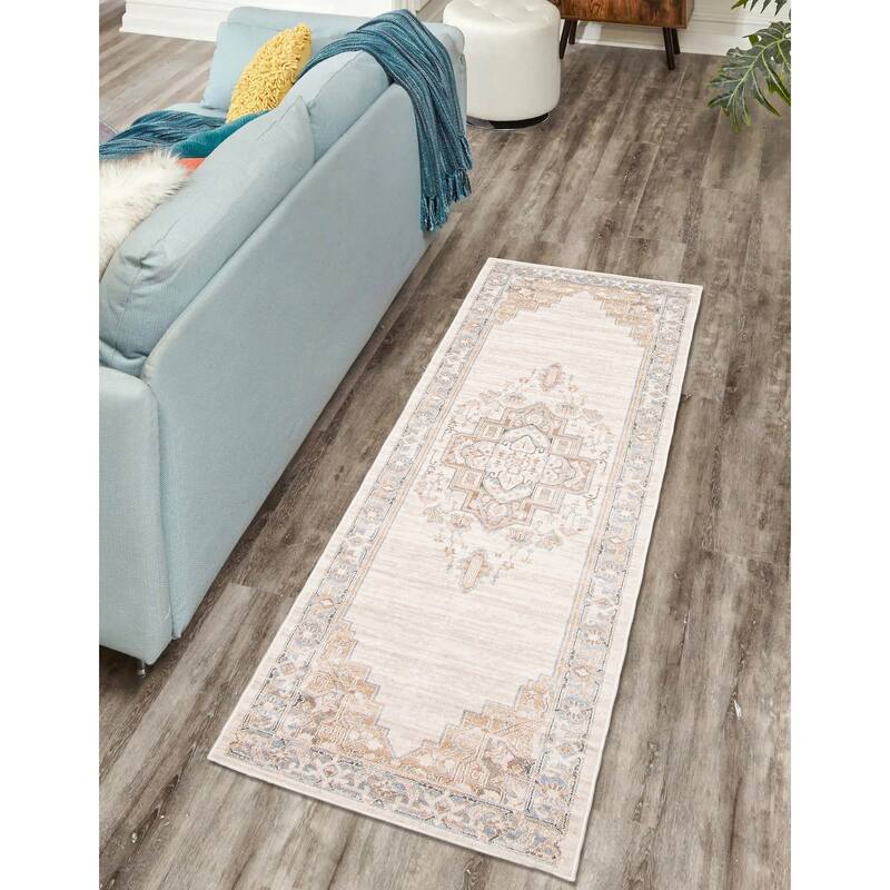 ECARPETGALLERY Machine Woven Katie Ivory Area Rug