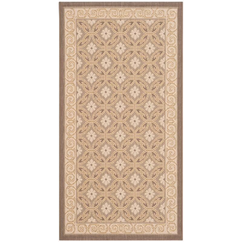SAFAVIEH Courtyard Vernetta Lonni Outdoor Waterproof Patio Backyard Rug - 2'7" x 5' - Beige/Beige