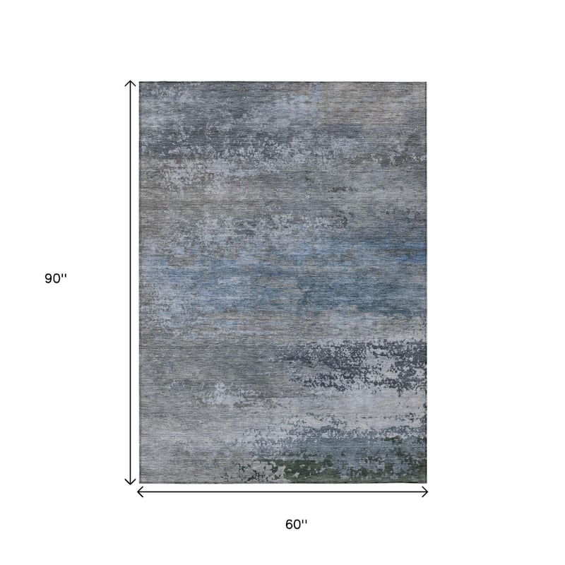 HomeRoots Abstract Transitional Rectangle Outdoor Rug