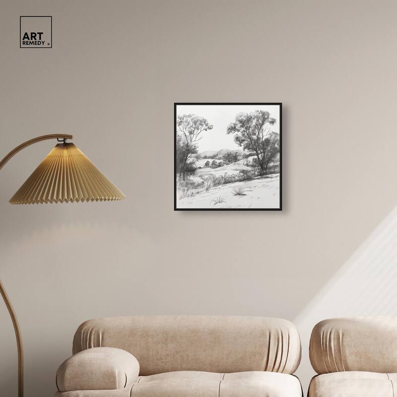 Charcoal Countryside Canvas by Art Remedy