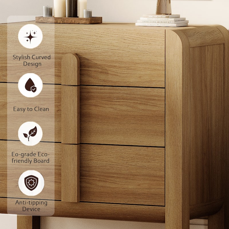 WAMPAT 5 Pcs Bedroom Set,9 Drawer Dresser And Nightstand Sets For Bedroom, Night Stand Set Of 2, 9 Drawer Dresser
