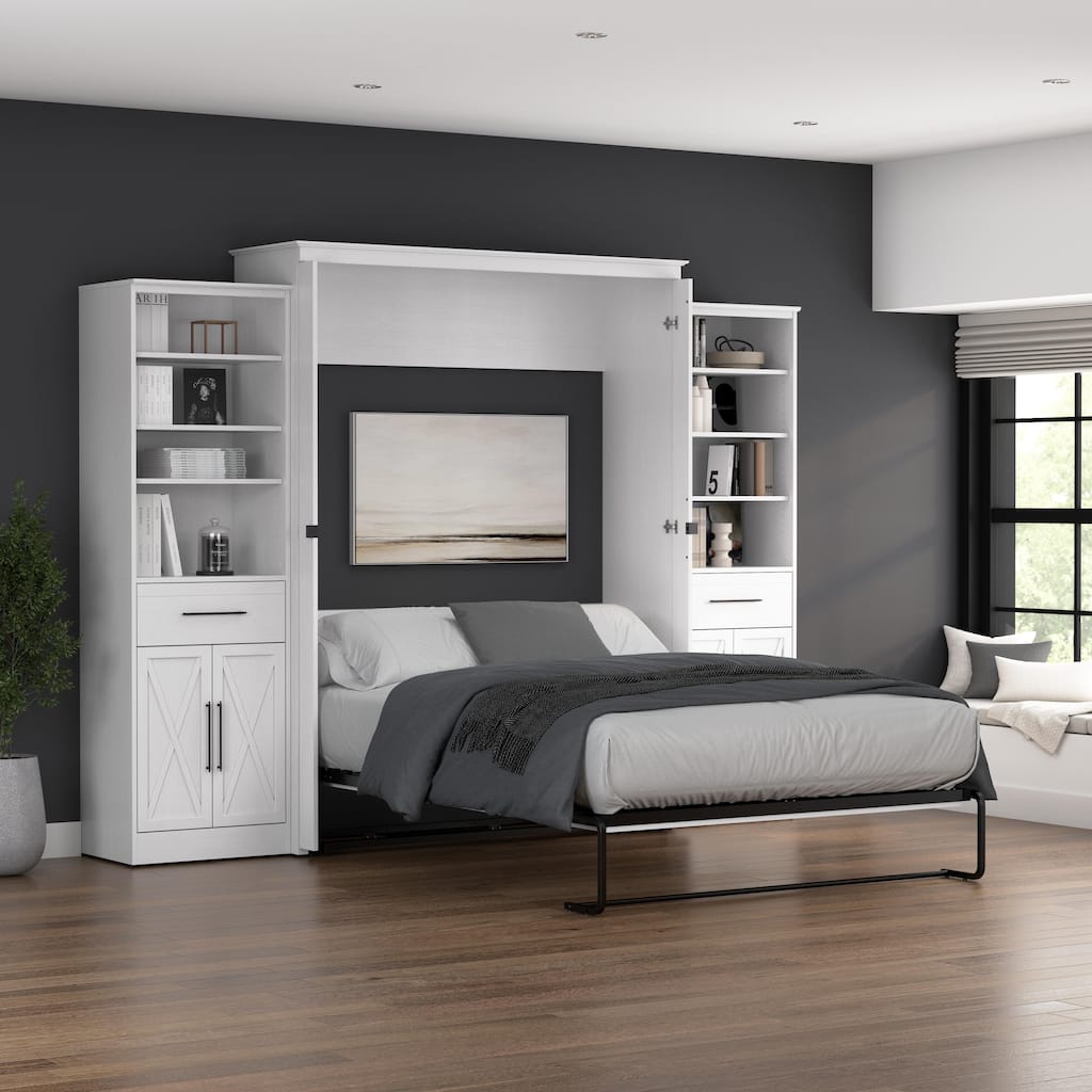 Key West Queen Murphy Bed with Wardrobes (119W) by Bestar - Overstock ...
