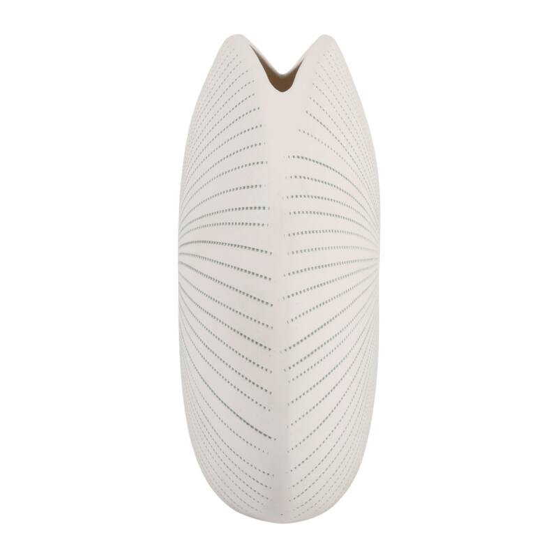 Round Shell Ceramic Vase - Stylish Dotted Pattern Flower Vase